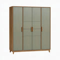 Kleiderschrank 180 x 60 x 200 cm Holz Salbeigrün - 4 Türen skandinavisch