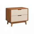 Nachttisch 60 x 40 x 65 cm Holz Braun Creme mit 2 Schubladen im Retro-Stil