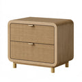Nachttisch 60 x 40 x 55 cm Holzwerkstoff Braun mit zwei Schubladen Modern