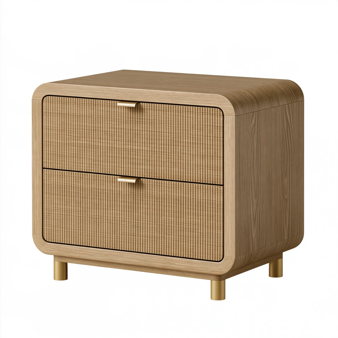 Nachttisch 60 x 40 x 55 cm Holzwerkstoff Braun mit zwei Schubladen Modern