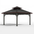 Gartenpavillon 300 x 300 x 290 cm aus Metall Schwarz mit Walmdach für den Außenbereich