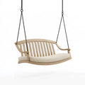 Hängeschaukel 130 x 65 x 60 cm aus Holz in Naturbeige für den Außenbereich