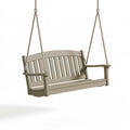 Hängeschaukelbank 127 x 66 x 57 cm Kunststoff Taupe für Garten mit Seilaufhängung